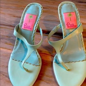 Lilly Pulitzer Turquoise high heel sandals